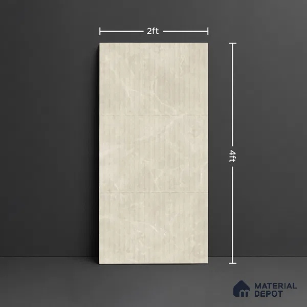 Punch Look Wall Tile TL 08114 B Lublin Beige Decor 4 ft x 2 ft Vitrified Glossy Finish - 9 mm | Random 6