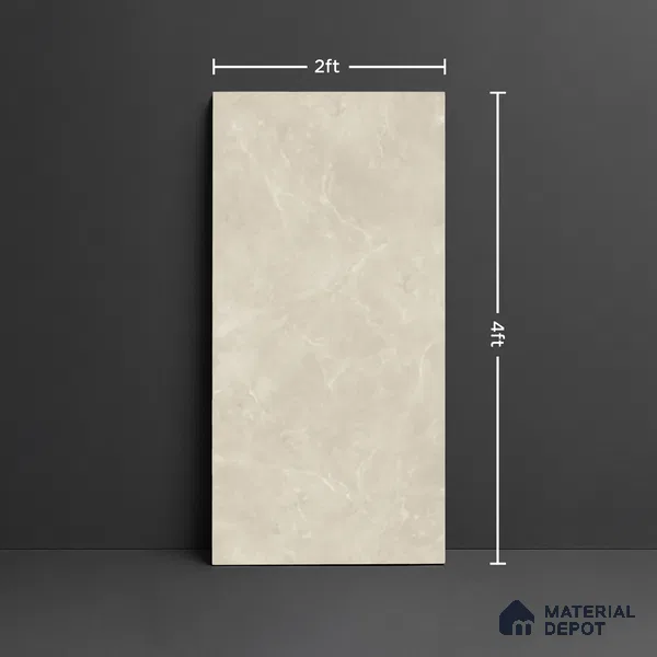 Marble Look Floor,Wall Tile TL 08114 C CV Lublin Beige 4 ft x 2 ft Vitrified Matte Finish - 9 mm | Random 6