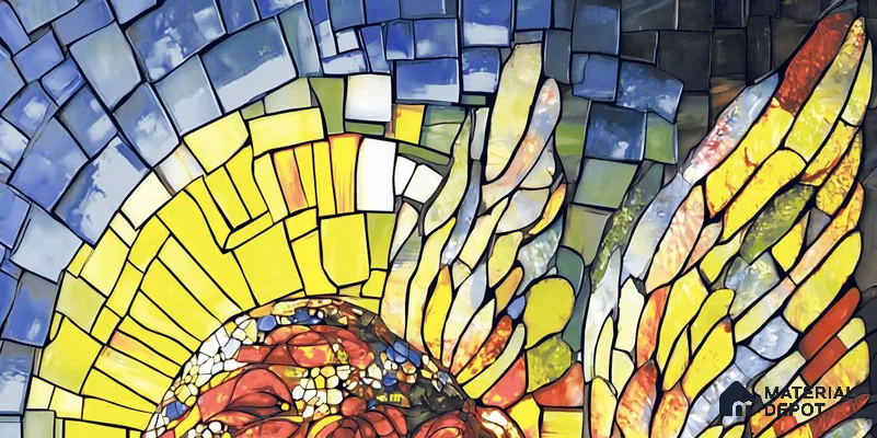 Faux Mosaic Mural Poster Wall Tile TL 12851 B Brownie (C+D) 4 ft x 2 ft Glue Matt 4D Pro Finish Double Digital Vitrified Tile - 9 mm | (Order Set 1 & 2 Given Below For Full Frame)