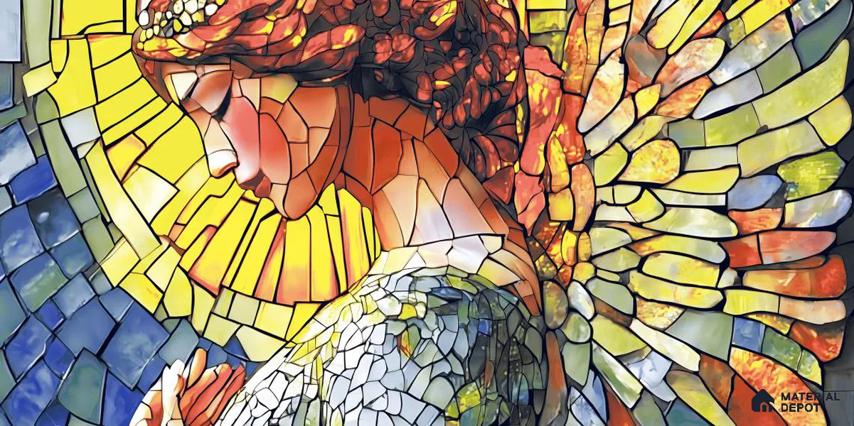 Faux Mosaic Mural Poster Wall Tile TL 12851 B Brownie (C+D) 4 ft x 2 ft Glue Matt 4D Pro Finish Double Digital Vitrified Tile - 9 mm | (Order Set 1 & 2 Given Below For Full Frame)