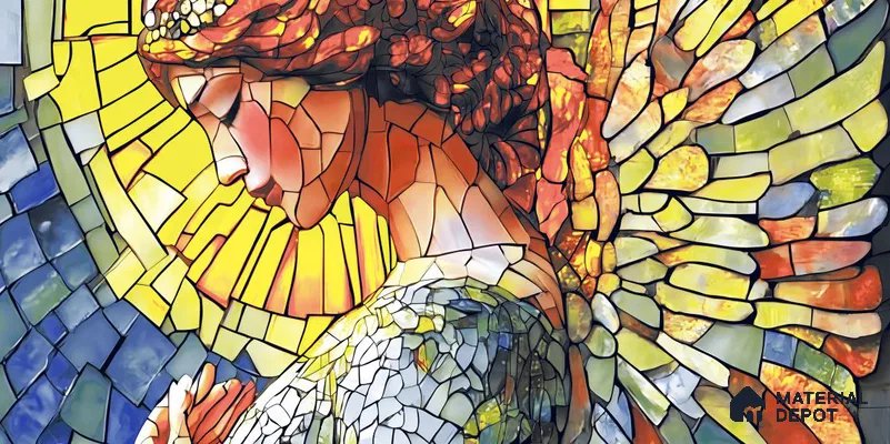Faux Mosaic Mural Poster Wall Tile TL 12851 Brownie (A+B) 4 ft x 2 ft Glue Matt 4D Pro Finish Double Digital Vitrified Tile - 9 mm | (Order Set 1 & 2 Given Below For Full Frame)