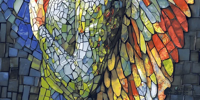 Faux Mosaic Mural Poster Wall Tile TL 12851 Brownie (A+B) 4 ft x 2 ft Glue Matt 4D Pro Finish Double Digital Vitrified Tile - 9 mm | (Order Set 1 & 2 Given Below For Full Frame)