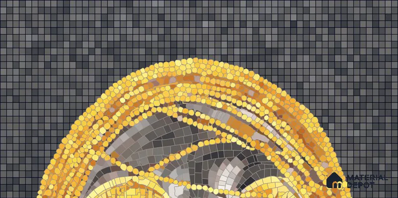 Faux Mosaic Mural Poster Wall Tile TL 12849 Marina Salon (A+B) 4 ft x 2 ft Glue Matt 4D Pro Finish Double Digital Vitrified Tile - 9 mm | (Order Set 1 & 2 Given Below For Full Frame)