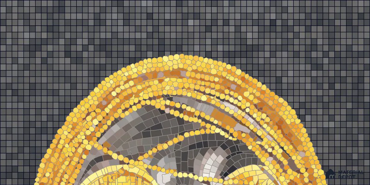 Faux Mosaic Mural Poster Wall Tile TL 12849 Marina Salon (A+B) 4 ft x 2 ft Glue Matt 4D Pro Finish Double Digital Vitrified Tile - 9 mm | (Order Set 1 & 2 Given Below For Full Frame)