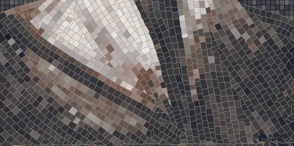 Faux Mosaic Mural Poster Wall Tile TL 12849 Marina Salon (A+B) 4 ft x 2 ft Glue Matt 4D Pro Finish Double Digital Vitrified Tile - 9 mm | (Order Set 1 & 2 Given Below For Full Frame)