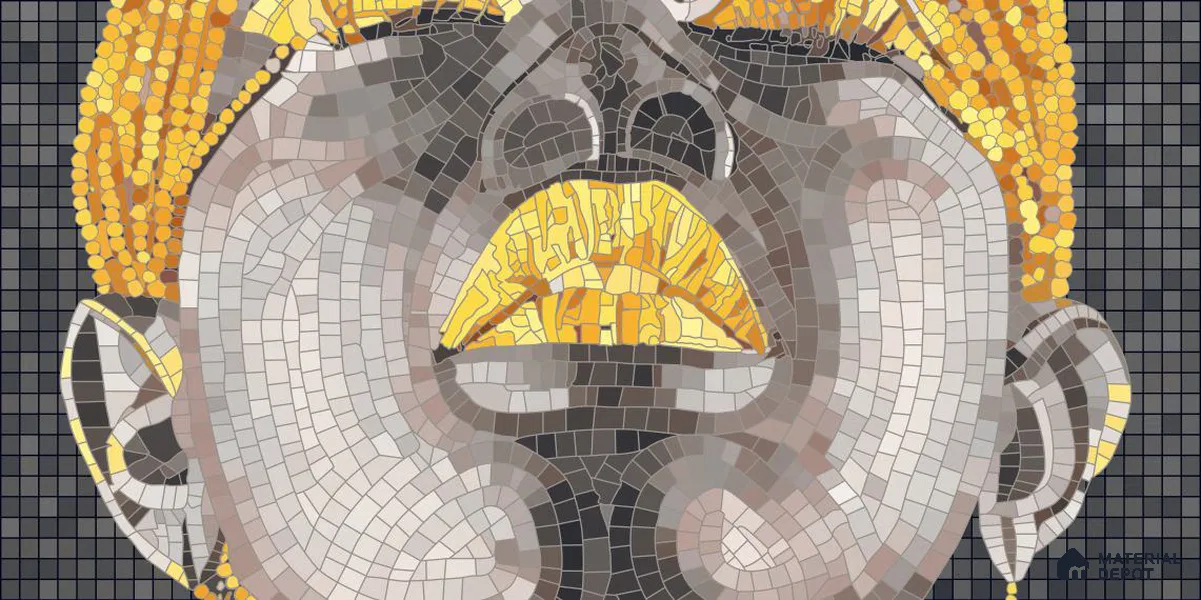 Faux Mosaic Mural Poster Wall Tile TL 12849 B Marina Salon (C+D) 4 ft x 2 ft Glue Matt 4D Pro Finish Double Digital Vitrified Tile - 9 mm | (Order Set 1 & 2 Given Below For Full Frame)