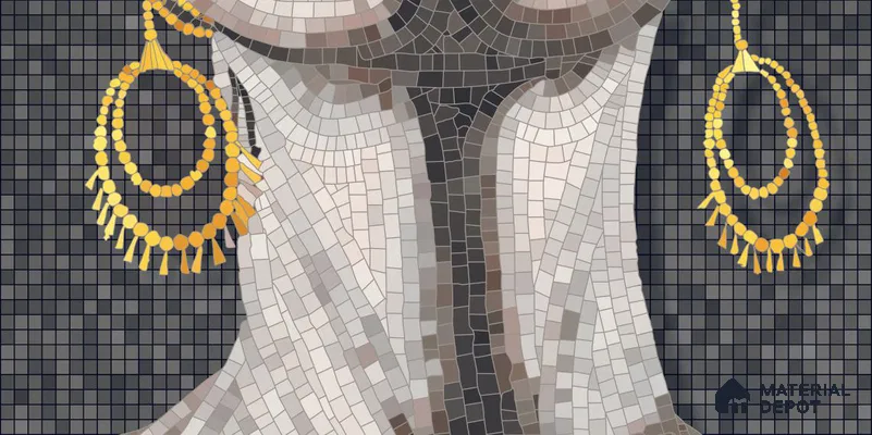 Faux Mosaic Mural Poster Wall Tile TL 12849 B Marina Salon (C+D) 4 ft x 2 ft Glue Matt 4D Pro Finish Double Digital Vitrified Tile - 9 mm | (Order Set 1 & 2 Given Below For Full Frame)