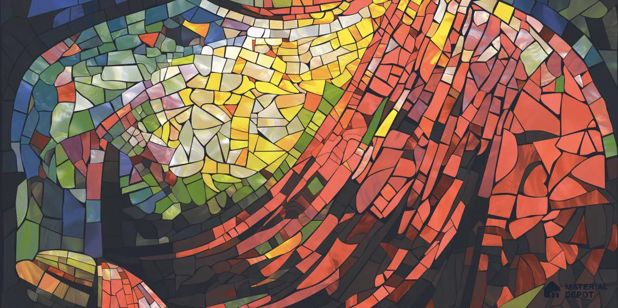 Faux Mosaic Mural Poster Wall Tile TL 12853 Buddha Hood (A+B) 4 ft x 2 ft Glue Matt 4D Pro Finish Double Digital Vitrified Tile - 9 mm | (Order Set 1 & 2 Given Below For Full Frame)