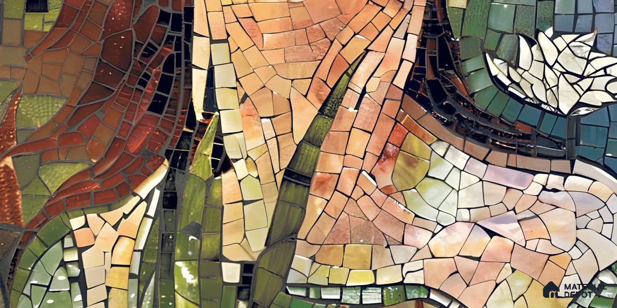 Faux Mosaic Mural Poster Wall Tile TL 12850 B Red Cherry (C+D) 4 ft x 2 ft Glue Matt 4D Pro Finish Double Digital Vitrified Tile - 9 mm | (Order Set 1 & 2 Given Below For Full Frame)