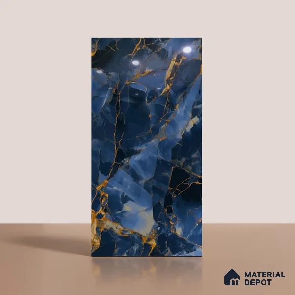 Marble Look TL 08517 Blue Winter 4 ft x 2 ft Vitrified High Gloss Finish - 8 mm | Random 4