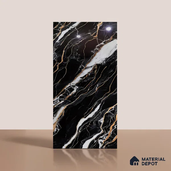 Marble Look TL 08522 Shimla Gold 4 ft x 2 ft Vitrified High Gloss Finish - 8 mm | Random 4