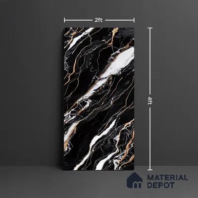 Marble Look TL 08522 Shimla Gold 4 ft x 2 ft Vitrified High Gloss Finish - 8 mm | Random 4