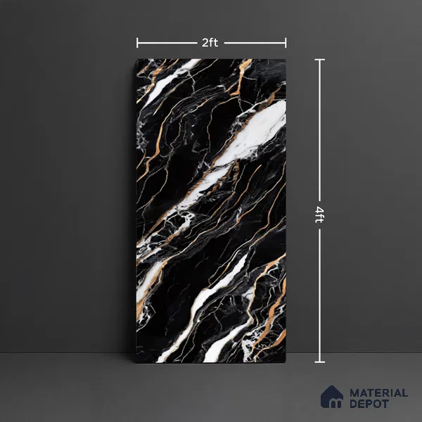 Marble Look TL 08522 Shimla Gold 4 ft x 2 ft Vitrified High Gloss Finish - 8 mm | Random 4