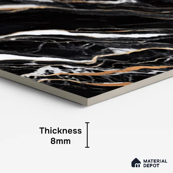 Marble Look TL 08522 Shimla Gold 4 ft x 2 ft Vitrified High Gloss Finish - 8 mm | Random 4