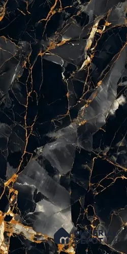 Marble Look TL 08516 Black Winter Endless 4 ft x 2 ft Vitrified High Gloss Finish - 8 mm | Random 4