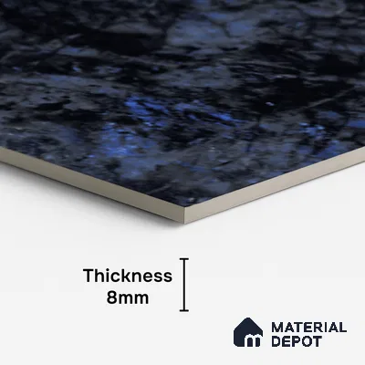 Marble Look TL 08523 Shine Azul 4 ft x 2 ft Vitrified High Gloss Finish - 8 mm | Random 4