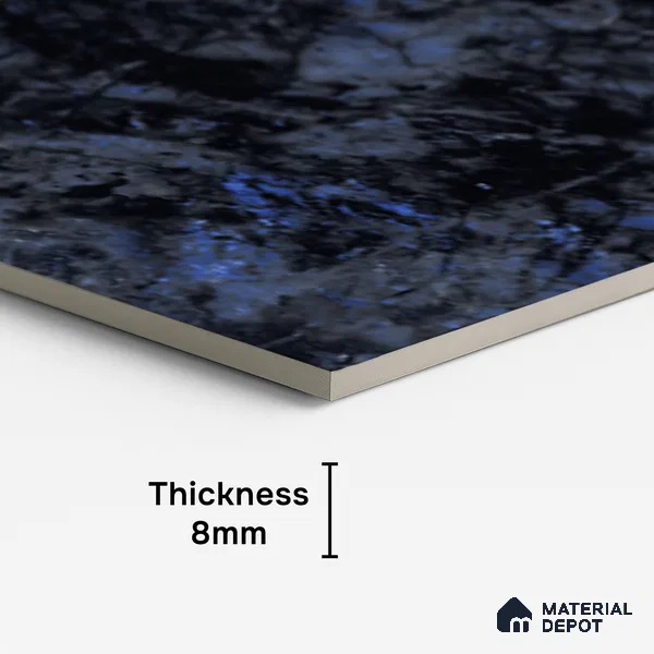 Marble Look TL 08523 Shine Azul 4 ft x 2 ft Vitrified High Gloss Finish - 8 mm | Random 4