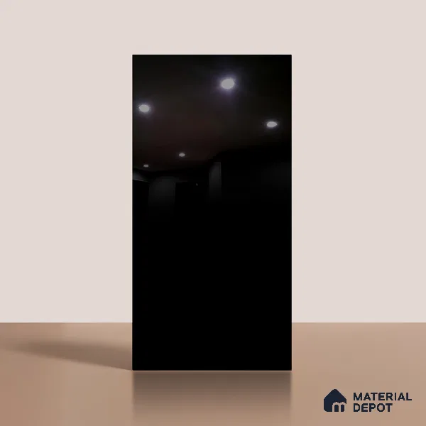 Plain Look TL 08526 Zed Black 4 ft x 2 ft Vitrified High Gloss Finish - 8 mm | Random 1