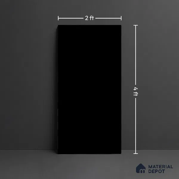 Plain Look TL 08526 Zed Black 4 ft x 2 ft Vitrified High Gloss Finish - 8 mm | Random 1