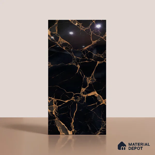 Marble Look TL 08518 Gold River 4 ft x 2 ft Vitrified High Gloss Finish - 8 mm | Random 4