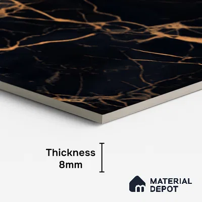 Marble Look TL 08518 Gold River 4 ft x 2 ft Vitrified High Gloss Finish - 8 mm | Random 4