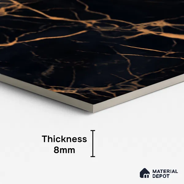 Marble Look TL 08518 Gold River 4 ft x 2 ft Vitrified High Gloss Finish - 8 mm | Random 4