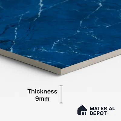 Marble Look Wall & Floor Tile TL 08789 Glory Blue 4 ft x 2 ft Vitrified High Gloss Finish - 9 mm