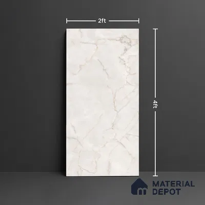 Marble Look TL 08514 Snech Bianco 4 ft x 2 ft Vitrified Matte Finish - 8 mm | Random 4