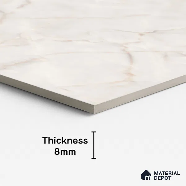 Marble Look TL 08514 Snech Bianco 4 ft x 2 ft Vitrified Matte Finish - 8 mm | Random 4