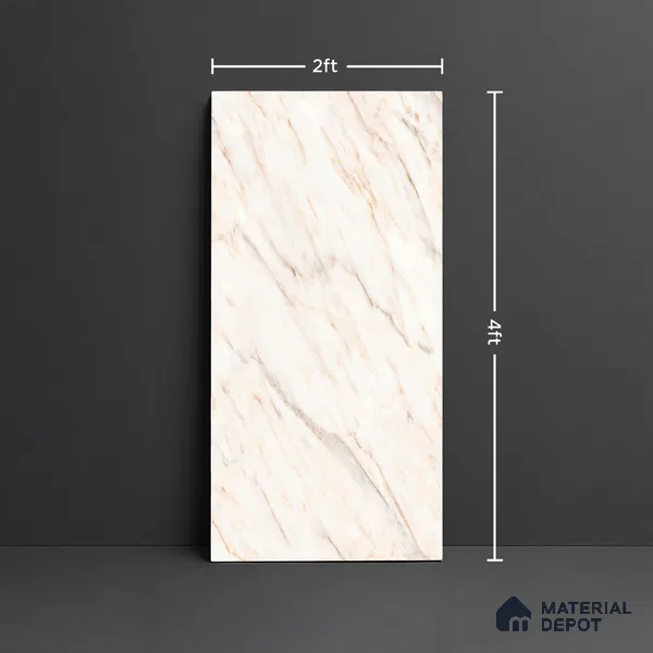 Marble Look TL 08511 Jesko Bianco 4 ft x 2 ft Vitrified Matte Finish - 8 mm | Random 4