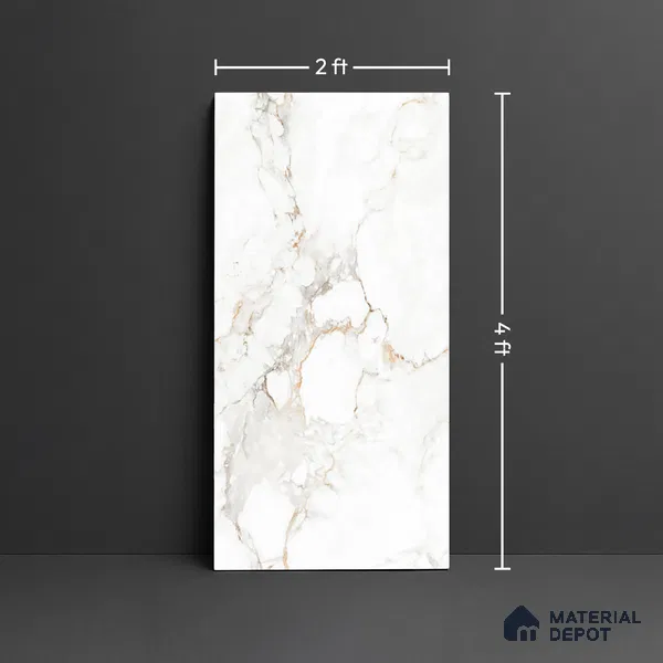 Marble Look TL 08510 Globell Natural 4 ft x 2 ft Vitrified Matte Finish - 8 mm | Random 4