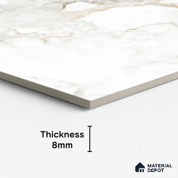 Marble Look TL 08510 Globell Natural 4 ft x 2 ft Vitrified Matte Finish - 8 mm | Random 4