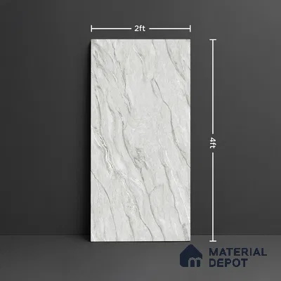 Marble Look TL 08512 B Montera Grey 4 ft x 2 ft Vitrified Matte Finish - 8 mm | Random 4