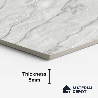 Marble Look TL 08512 B Montera Grey 4 ft x 2 ft Vitrified Matte Finish - 8 mm | Random 4
