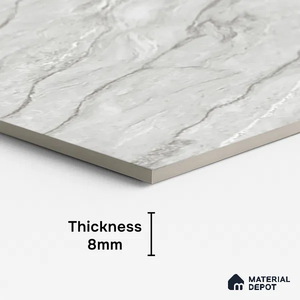 Marble Look TL 08512 B Montera Grey 4 ft x 2 ft Vitrified Matte Finish - 8 mm | Random 4