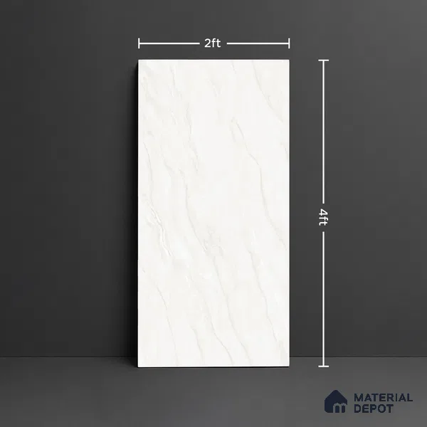 Marble Look TL 08512 Montera Bianco 4 ft x 2 ft Vitrified Matte Finish - 8 mm | Random 4