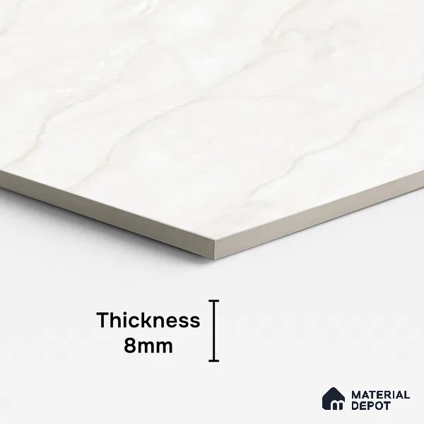 Marble Look TL 08512 Montera Bianco 4 ft x 2 ft Vitrified Matte Finish - 8 mm | Random 4