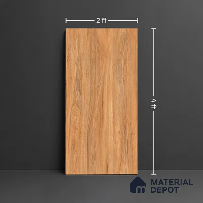 Wood Look TL 08515 Velvet Wood Beige 4 ft x 2 ft Vitrified Matte Finish - 8 mm | Random 4
