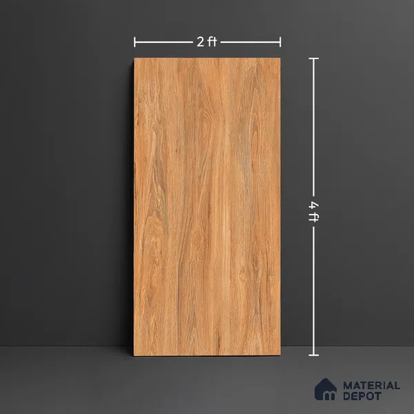 Wood Look TL 08515 Velvet Wood Beige 4 ft x 2 ft Vitrified Matte Finish - 8 mm | Random 4