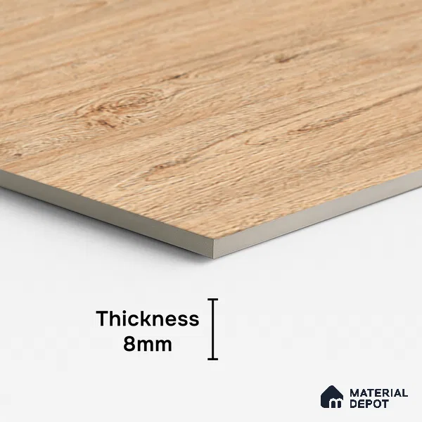 Wood Look TL 08509 Ebony Brown 4 ft x 2 ft Vitrified Matte Finish - 8 mm | Random 5