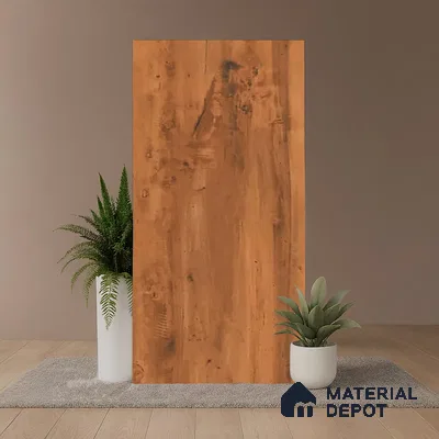 Wood Look TL 08525 Woodlem Brown 4 ft x 2 ft Vitrified Matte Finish - 8 mm | Random 4