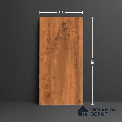 Wood Look TL 08525 Woodlem Brown 4 ft x 2 ft Vitrified Matte Finish - 8 mm | Random 4