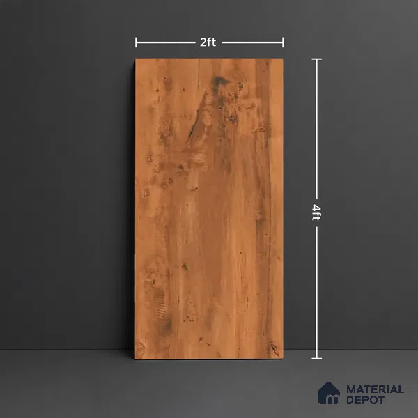 Wood Look TL 08525 Woodlem Brown 4 ft x 2 ft Vitrified Matte Finish - 8 mm | Random 4