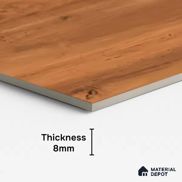Wood Look TL 08525 Woodlem Brown 4 ft x 2 ft Vitrified Matte Finish - 8 mm | Random 4