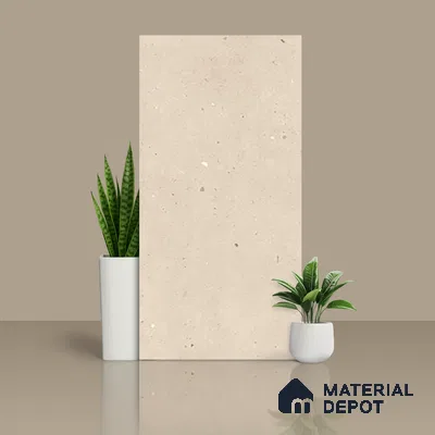 Plain Wall & Floor Tile TL 07494 Chipsem Crema 4 ft x 2 ft Cream Vitrified Matte Finish Plain Tile - 9 mm | Ideal for Living Room, Bathroom, Kitchen