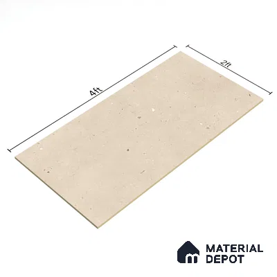 Plain Wall & Floor Tile TL 07494 Chipsem Crema 4 ft x 2 ft Cream Vitrified Matte Finish Plain Tile - 9 mm | Ideal for Living Room, Bathroom, Kitchen