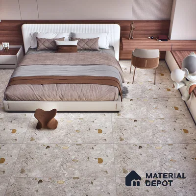 Stone Wall & Floor Tile TL 07495 B Exotic Stone Pearl 4 ft x 2 ft Gris Vitrified Matte Finish Tile - 9 mm | Ideal for Living Room, Bathroom, Kitchen (Sample)