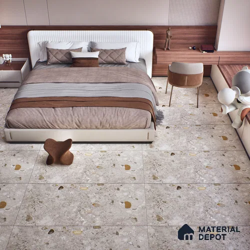 Stone Wall & Floor Tile TL 07495 B Exotic Stone Pearl 4 ft x 2 ft Gris Vitrified Matte Finish Tile - 9 mm | Ideal for Living Room, Bathroom, Kitchen
