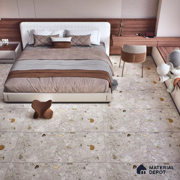 Stone Wall & Floor Tile TL 07495 B Exotic Stone Pearl 4 ft x 2 ft Gris Vitrified Matte Finish Tile - 9 mm | Ideal for Living Room, Bathroom, Kitchen (Sample)