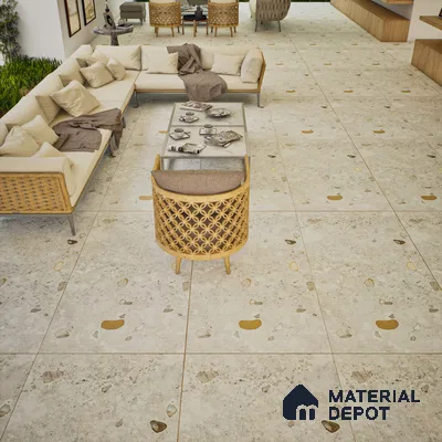 Stone Wall & Floor Tile TL 07495 Exotic Stone Blanco 4 ft x 2 ft Grey Vitrified Matte Finish Tile - 9 mm | Ideal for Living Room, Bathroom, Kitchen (Sample)
